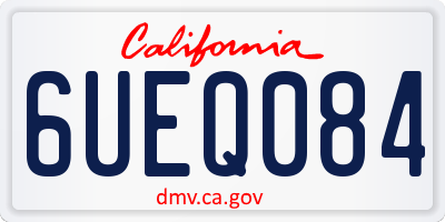 CA license plate 6UEQ084