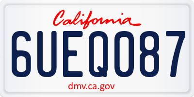 CA license plate 6UEQ087