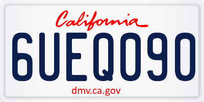 CA license plate 6UEQ090