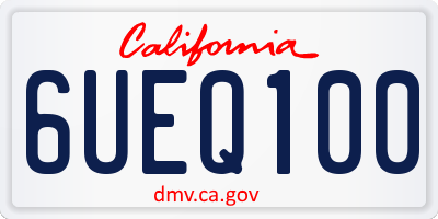 CA license plate 6UEQ100
