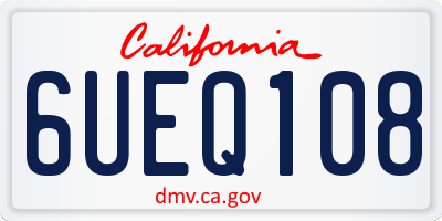 CA license plate 6UEQ108