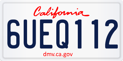 CA license plate 6UEQ112