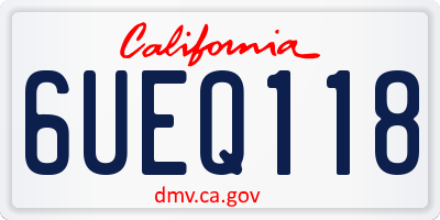 CA license plate 6UEQ118
