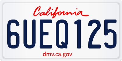 CA license plate 6UEQ125