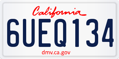CA license plate 6UEQ134