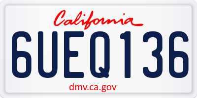 CA license plate 6UEQ136