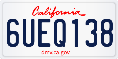 CA license plate 6UEQ138