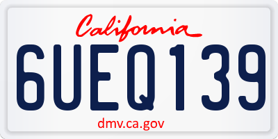 CA license plate 6UEQ139