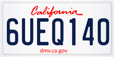 CA license plate 6UEQ140