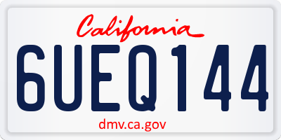 CA license plate 6UEQ144
