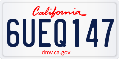 CA license plate 6UEQ147