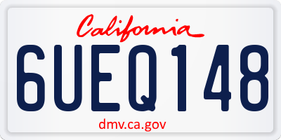 CA license plate 6UEQ148