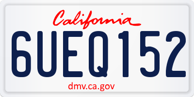 CA license plate 6UEQ152
