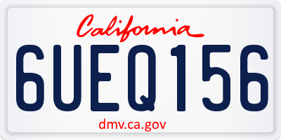 CA license plate 6UEQ156