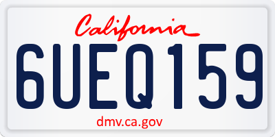 CA license plate 6UEQ159