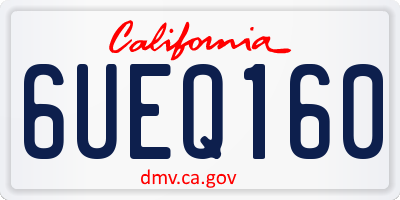 CA license plate 6UEQ160