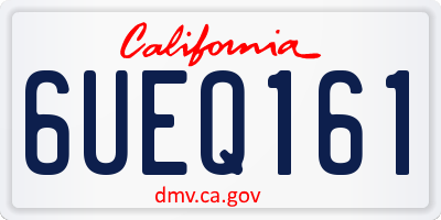 CA license plate 6UEQ161