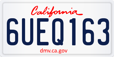 CA license plate 6UEQ163