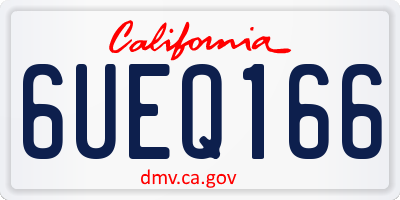 CA license plate 6UEQ166