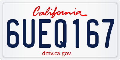 CA license plate 6UEQ167