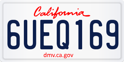 CA license plate 6UEQ169