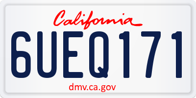 CA license plate 6UEQ171