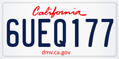 CA license plate 6UEQ177