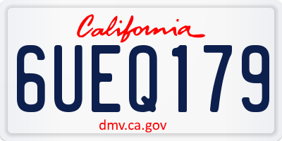 CA license plate 6UEQ179