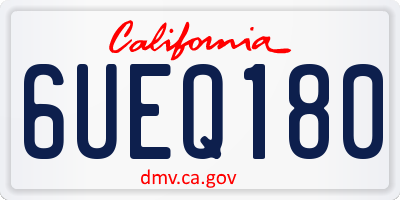 CA license plate 6UEQ180