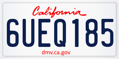 CA license plate 6UEQ185