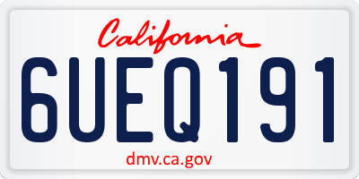 CA license plate 6UEQ191