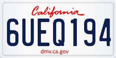 CA license plate 6UEQ194