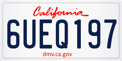 CA license plate 6UEQ197