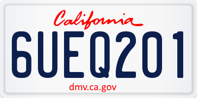 CA license plate 6UEQ201