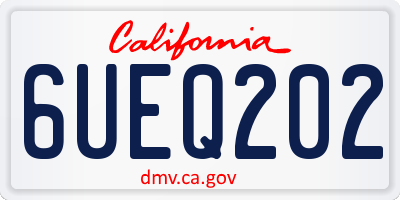 CA license plate 6UEQ202