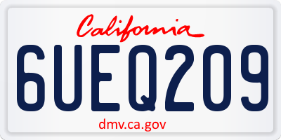CA license plate 6UEQ209