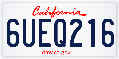 CA license plate 6UEQ216
