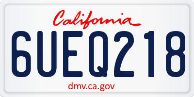 CA license plate 6UEQ218