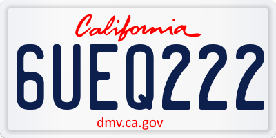 CA license plate 6UEQ222
