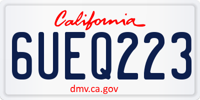 CA license plate 6UEQ223