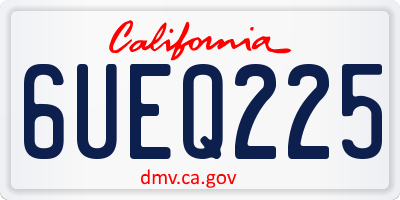 CA license plate 6UEQ225