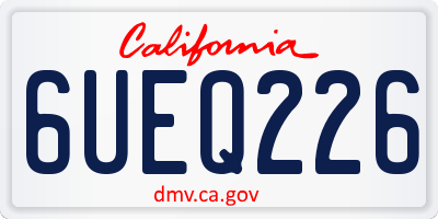 CA license plate 6UEQ226