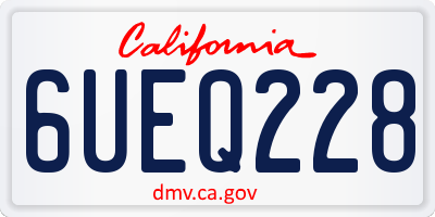 CA license plate 6UEQ228