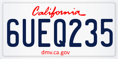 CA license plate 6UEQ235