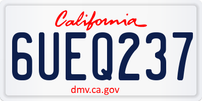 CA license plate 6UEQ237