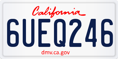 CA license plate 6UEQ246