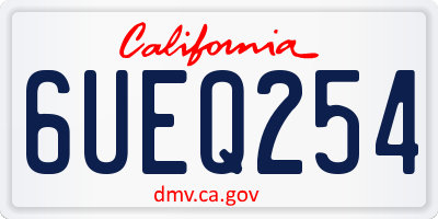 CA license plate 6UEQ254