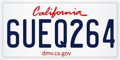 CA license plate 6UEQ264