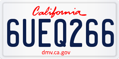 CA license plate 6UEQ266