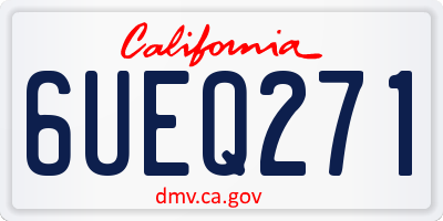 CA license plate 6UEQ271